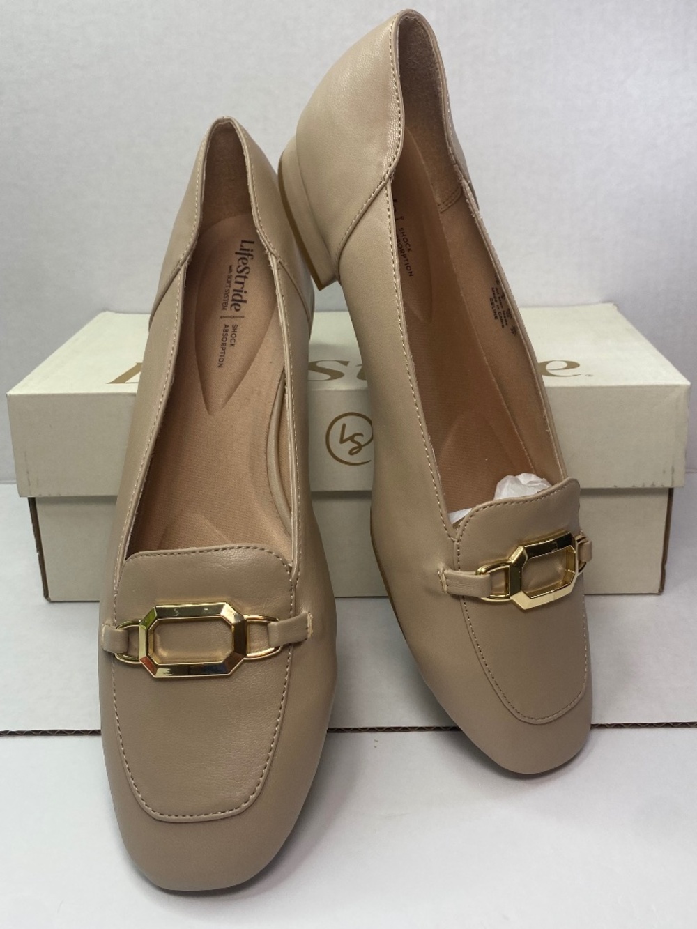 LifeStride with Soft System Women's Celine Flats Taupe Smooth Size 11 M NIB